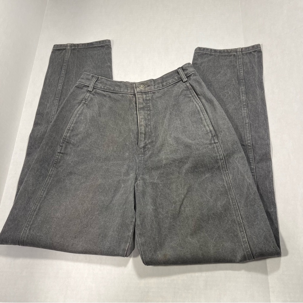 Vintage Calvin Klein dark wash Grey high waisted jeans ragged size 8 made in USA